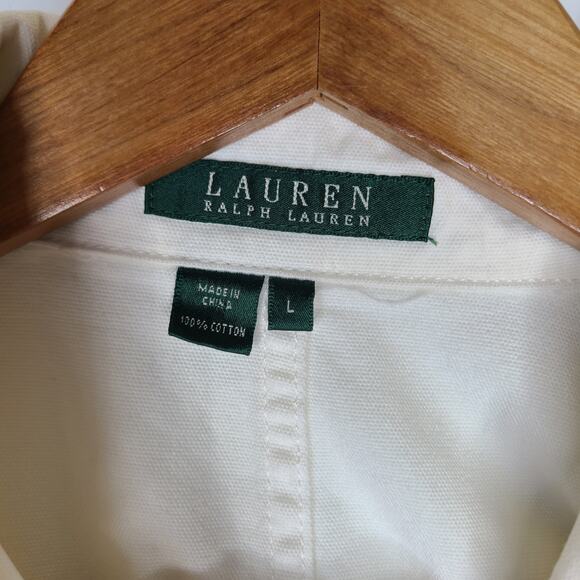 Lauren Ralph Lauren Women's Ivory Officer Utility Jacket Gold Buttons Large - Picture 2 of 10